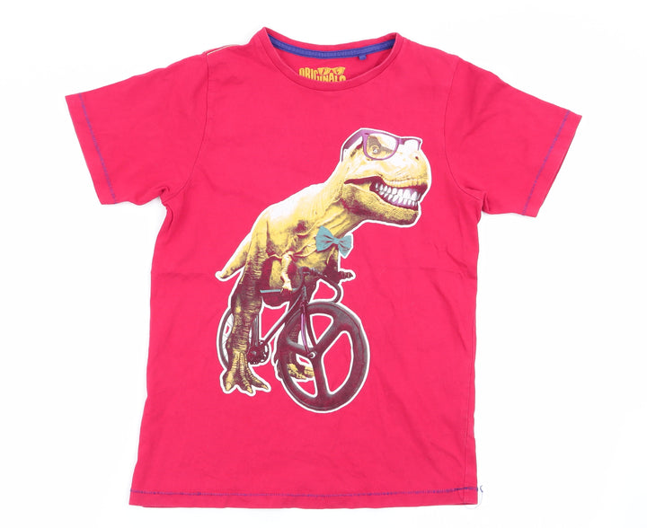 TU Boys Red Animal Print Basic T-Shirt Size 10 Years