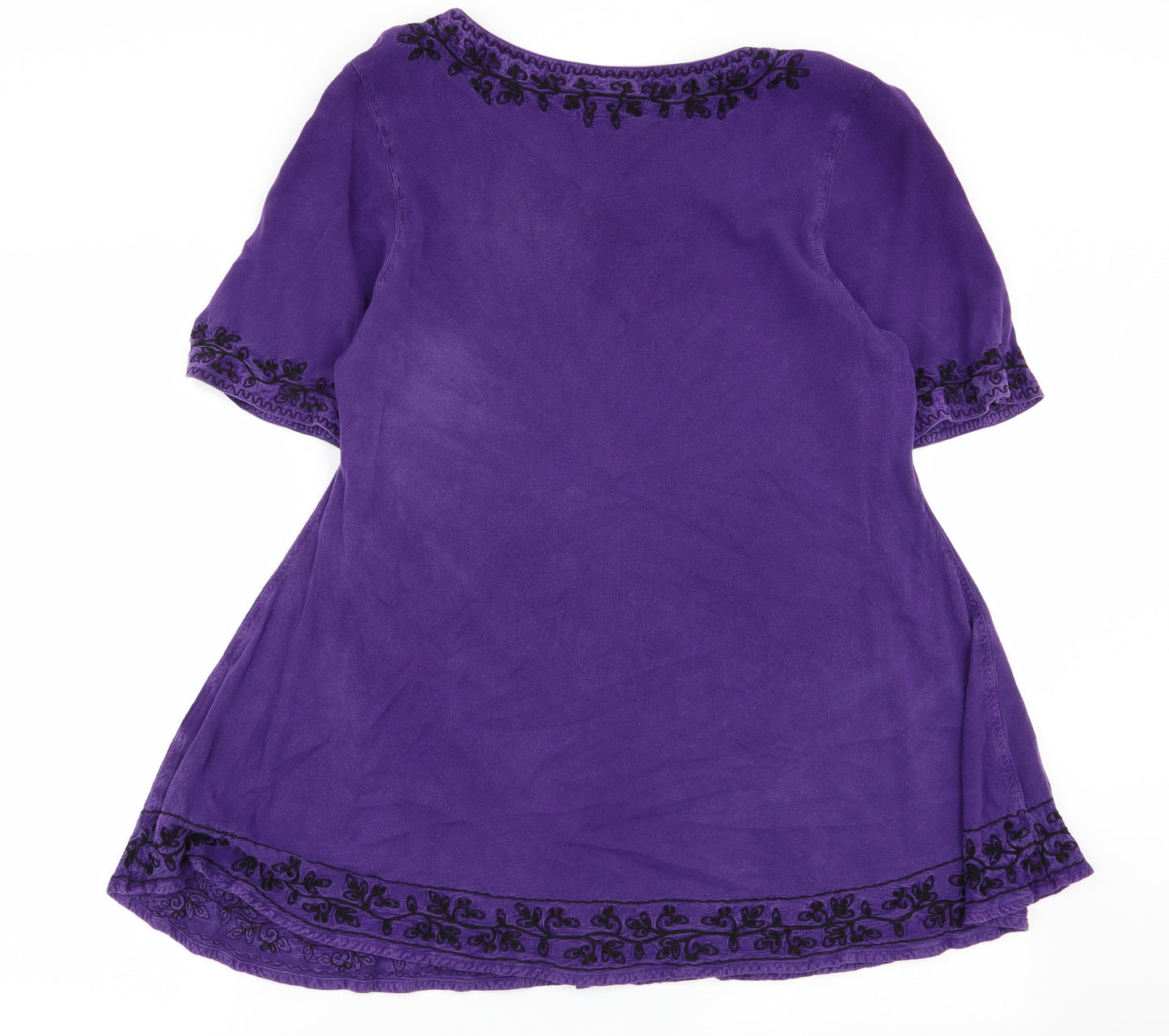 HolyClothing Womens Purple Floral  Basic T-Shirt Size 2XL