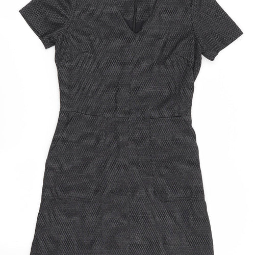 NEXT Womens Black Geometric  Fit & Flare  Size 8