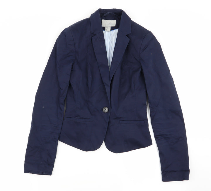 H&M Womens Blue Jacket Blazer Size 6