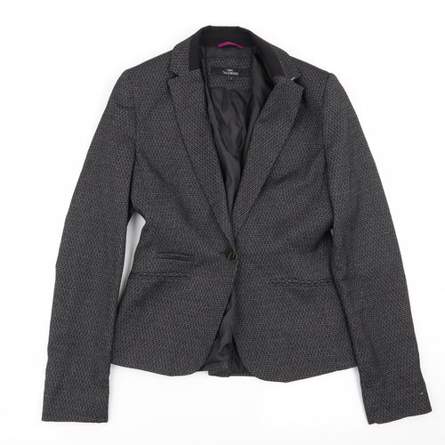 NEXT Womens Black Geometric  Jacket Blazer Size 8