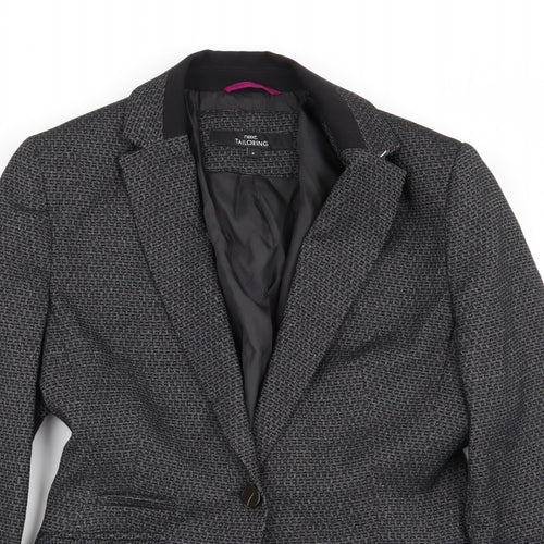 NEXT Womens Black Geometric  Jacket Blazer Size 8