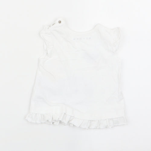 Nutmeg Girls White   Basic Tank Size 3-6 Months