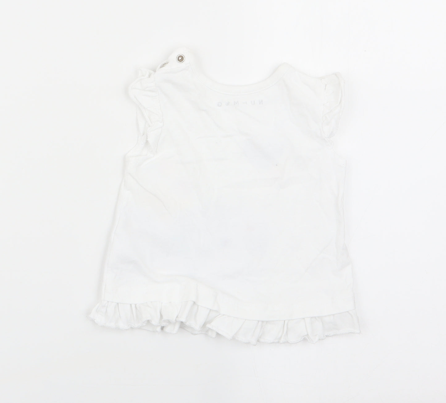 Nutmeg Girls White   Basic Tank Size 3-6 Months
