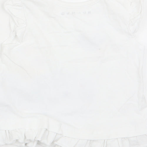 Nutmeg Girls White   Basic Tank Size 3-6 Months