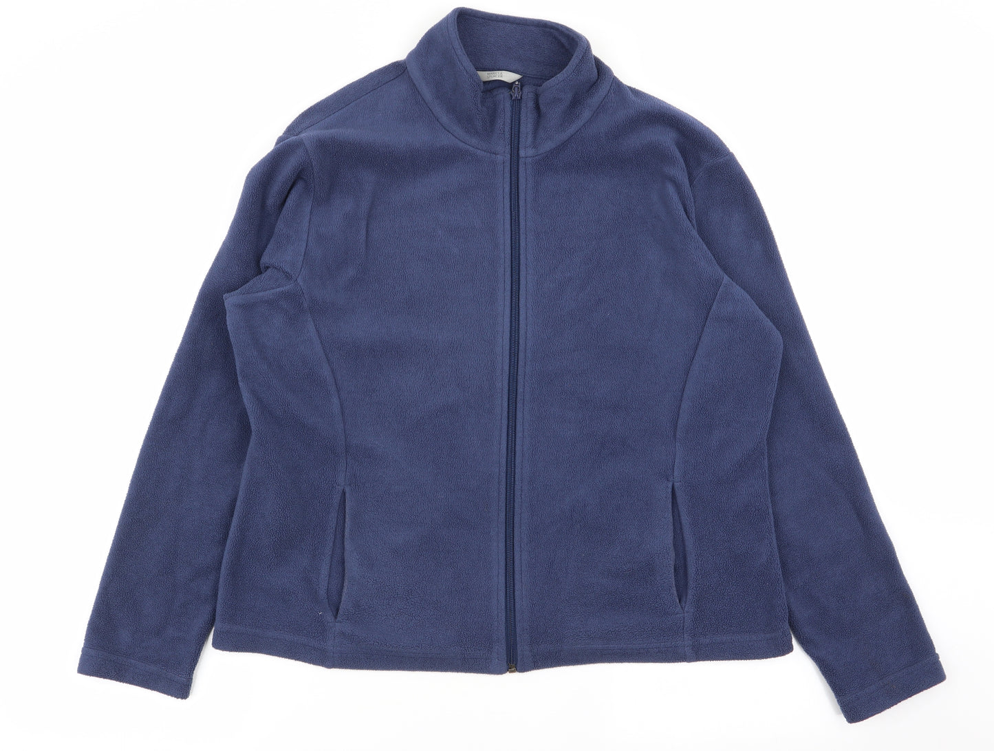 M&S Womens Blue   Full Zip Jumper Size 18