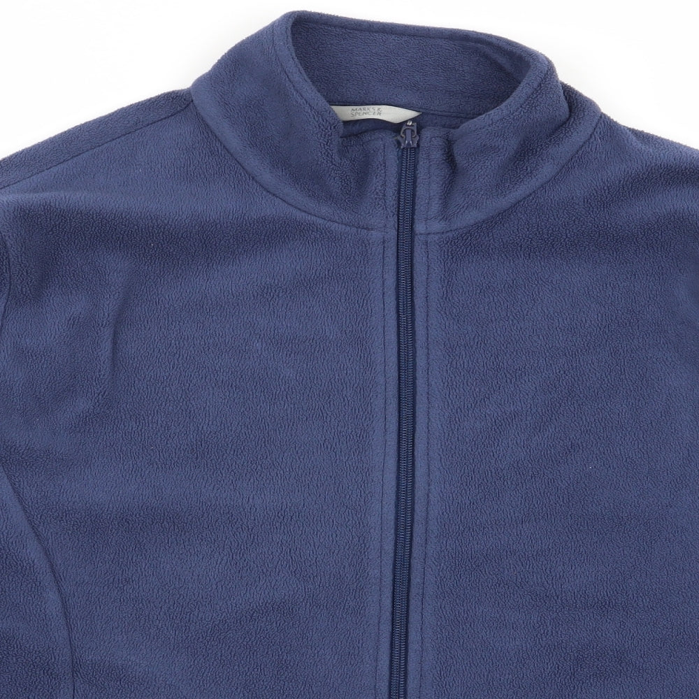 M&S Womens Blue   Full Zip Jumper Size 18