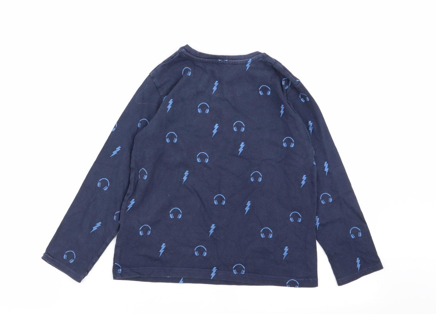 bluezoo Boys Blue Geometric   Pyjama Top Size 7-8 Years