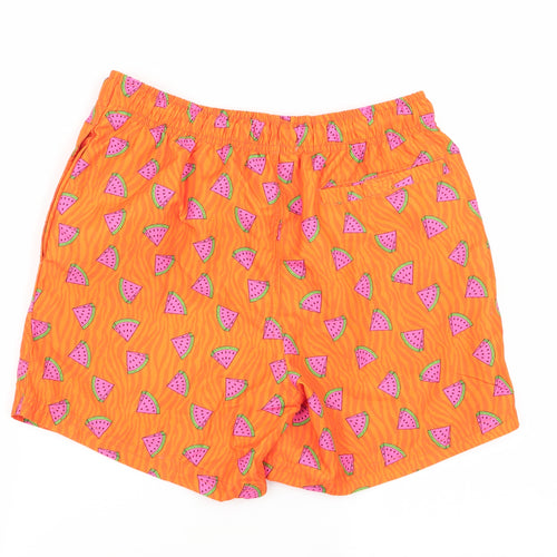 Primark Mens Orange Geometric  Sweat Shorts Size XS - Stretch waistband/swim shorts