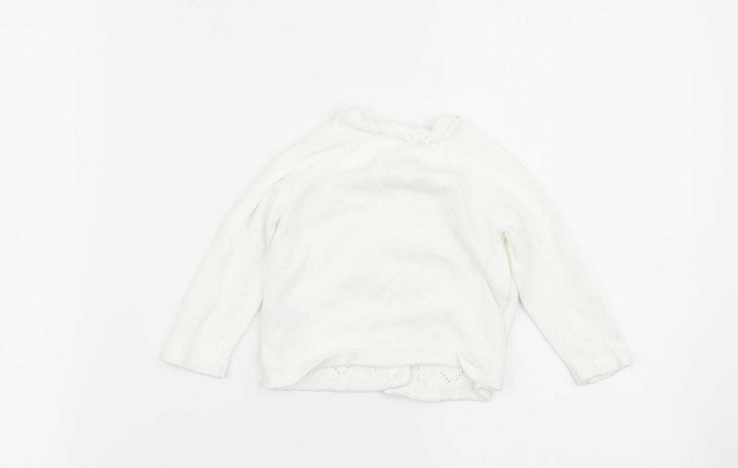 m Girls White   Cardigan Jumper Size 6-9 Months