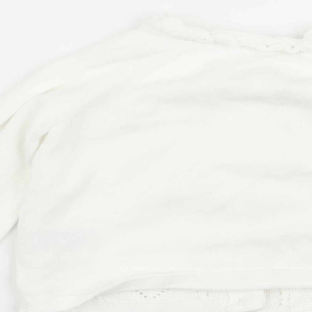 m Girls White   Cardigan Jumper Size 6-9 Months