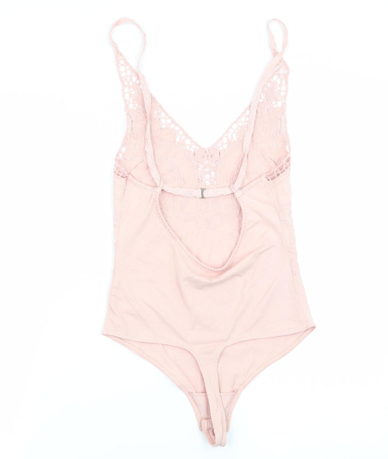 Preworn Womens Pink Floral  Bodysuit One-Piece Size S
