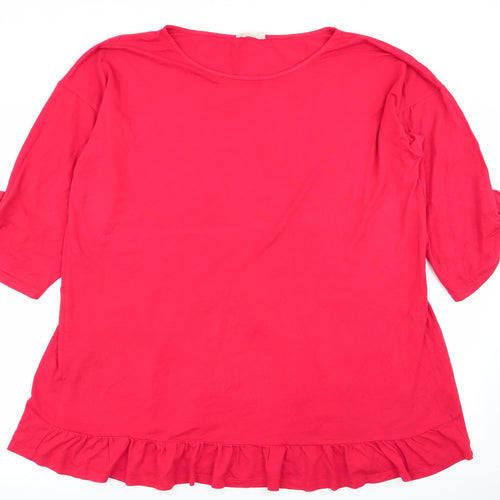 indigo and co Womens Red   Basic T-Shirt Size XL