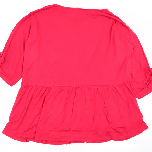 indigo and co Womens Red   Basic T-Shirt Size XL