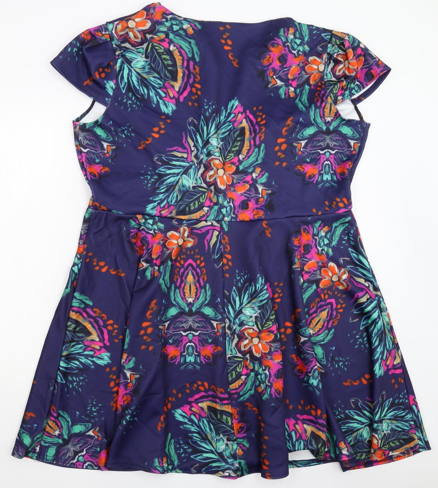 Want That Trend Womens Purple Floral  Fit & Flare  Size 24