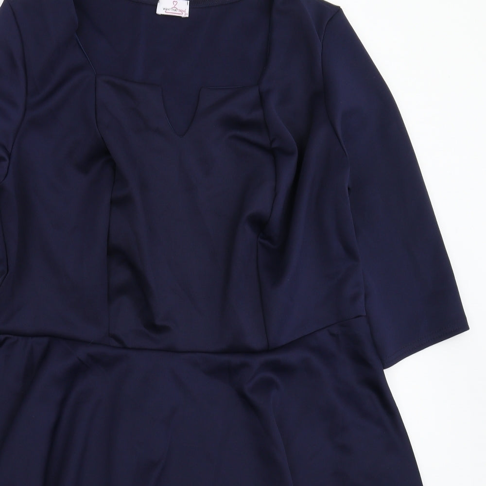 Want That Trend Womens Blue   Fit & Flare  Size 24