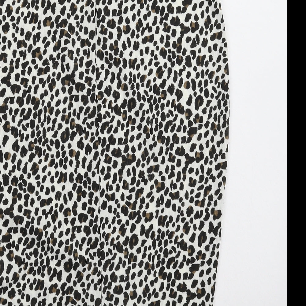PRETTYLITTLETHING Womens White Animal Print  Straight & Pencil Skirt Size 6