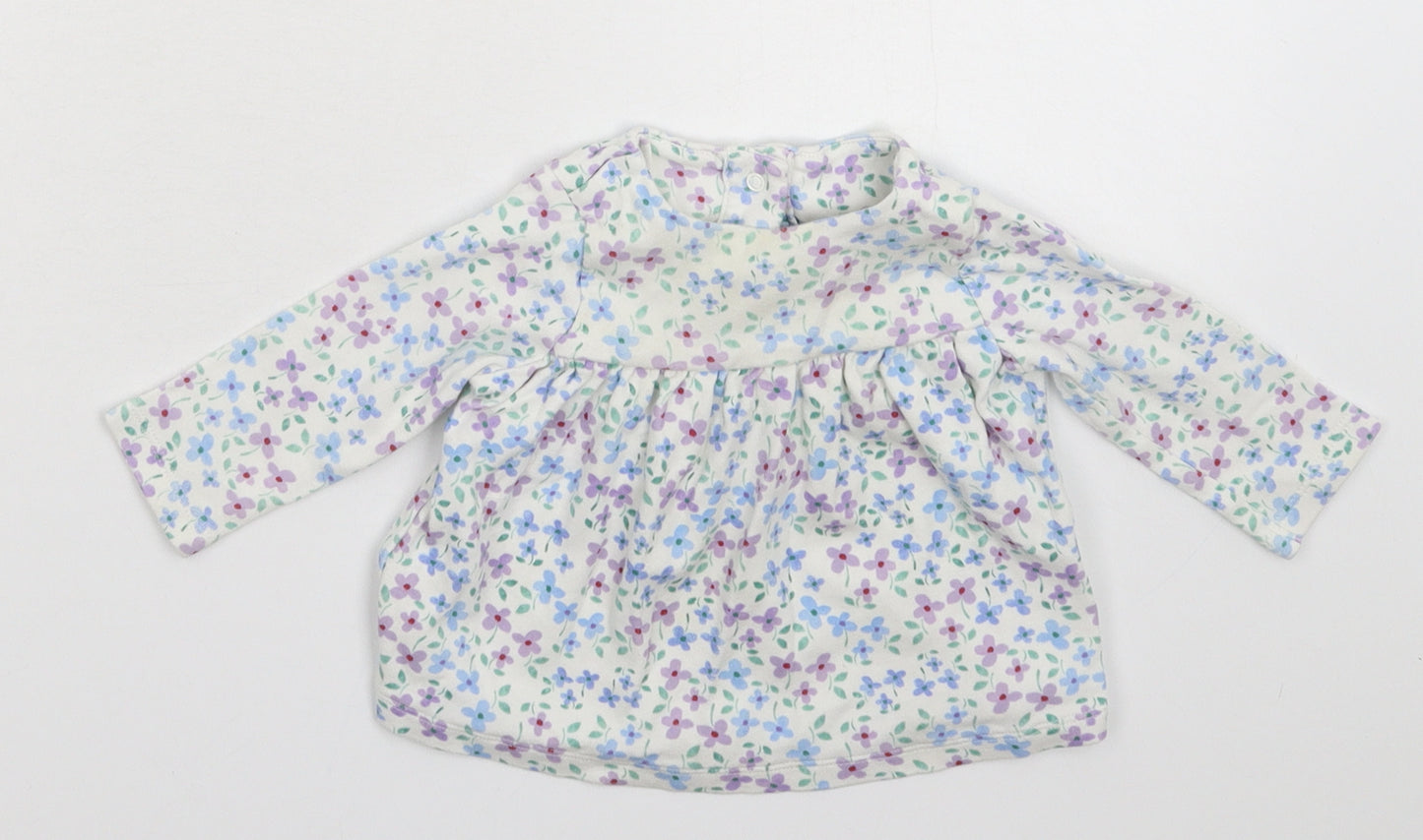 Marks and Spencer Girls White Floral  Fit & Flare  Size 6-9 Months