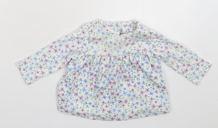 Marks and Spencer Girls White Floral  Fit & Flare  Size 6-9 Months