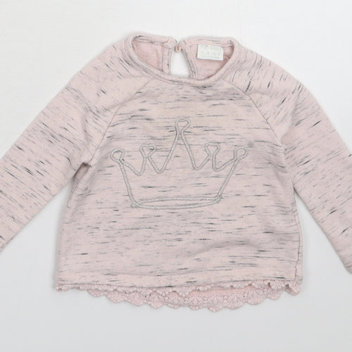 F&F Girls Pink   Pullover Jumper Size 6-9 Months