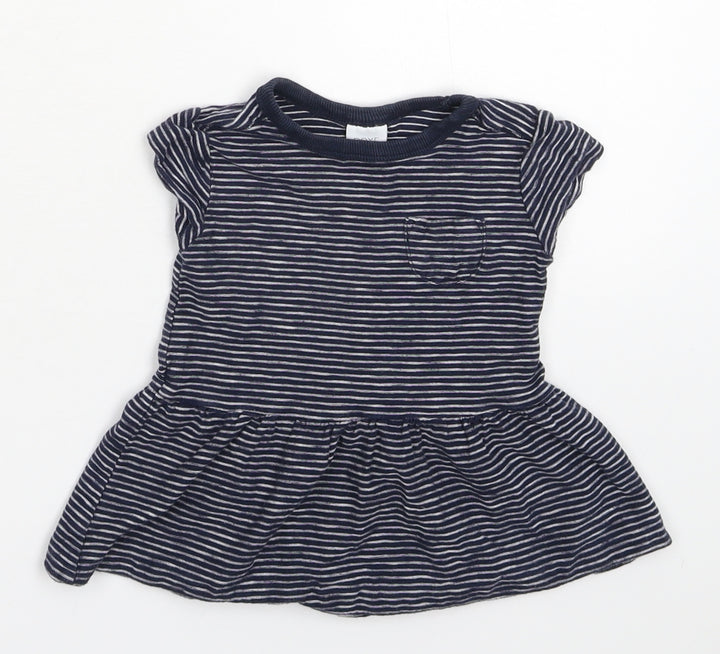 NEXT Girls Blue Striped  Fit & Flare  Size 6-9 Months
