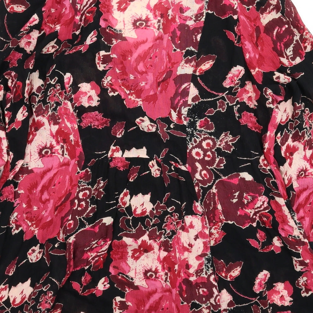 Together Womens Multicoloured Floral  Basic Button-Up Size 10