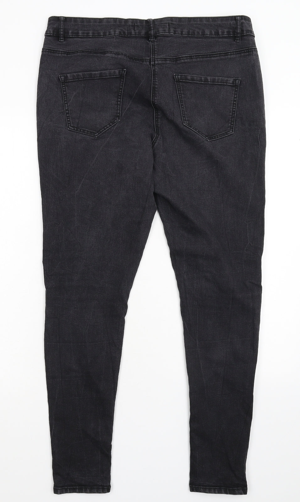 George Womens Black  Denim Skinny Jeans Size 16 L28 in