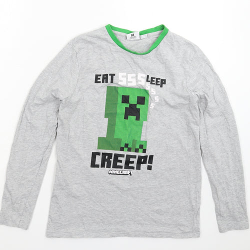 Primark Boys Grey   Basic T-Shirt Size 14-15 Years  - Minecraft