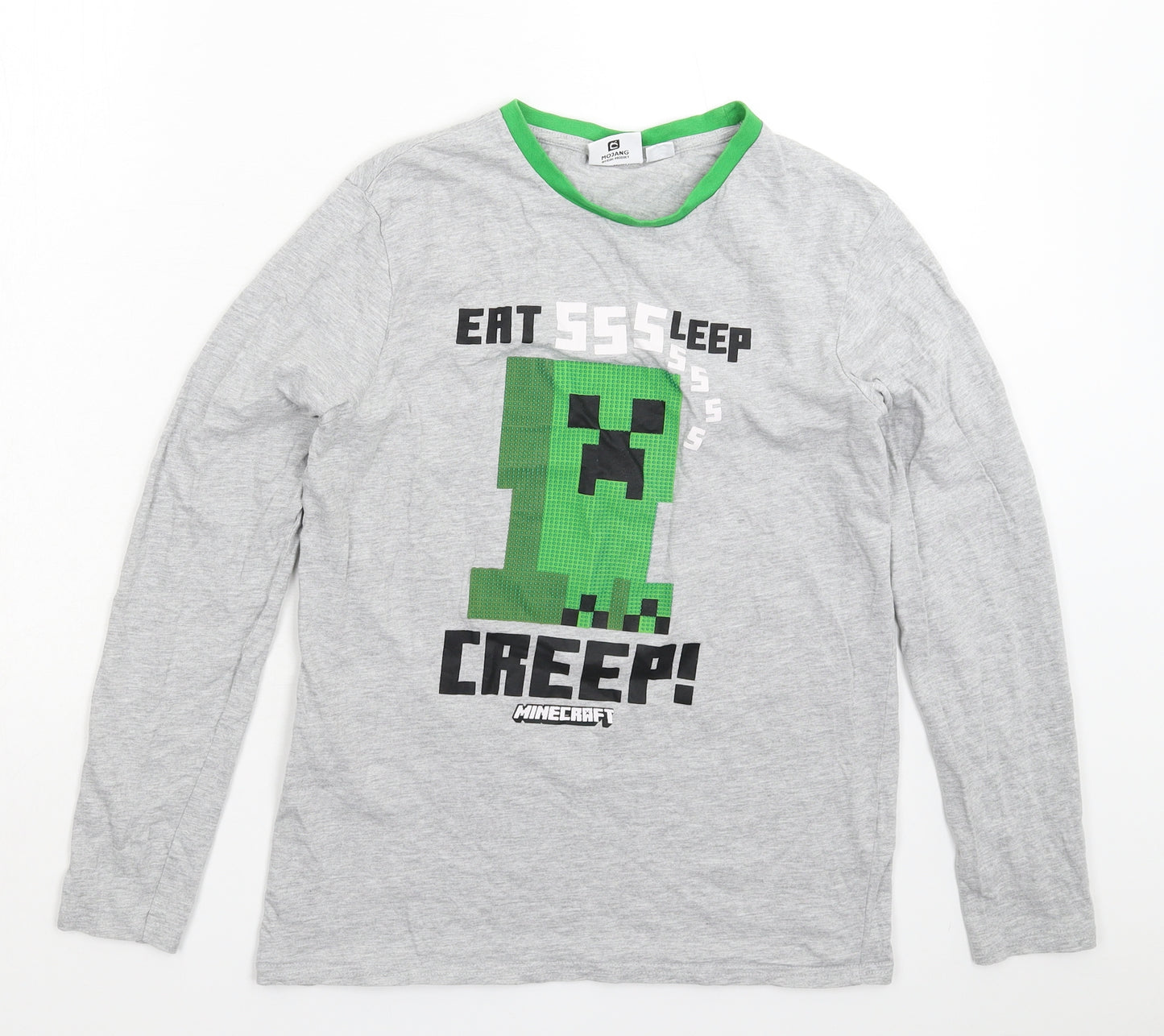 Primark Boys Grey   Basic T-Shirt Size 14-15 Years  - Minecraft