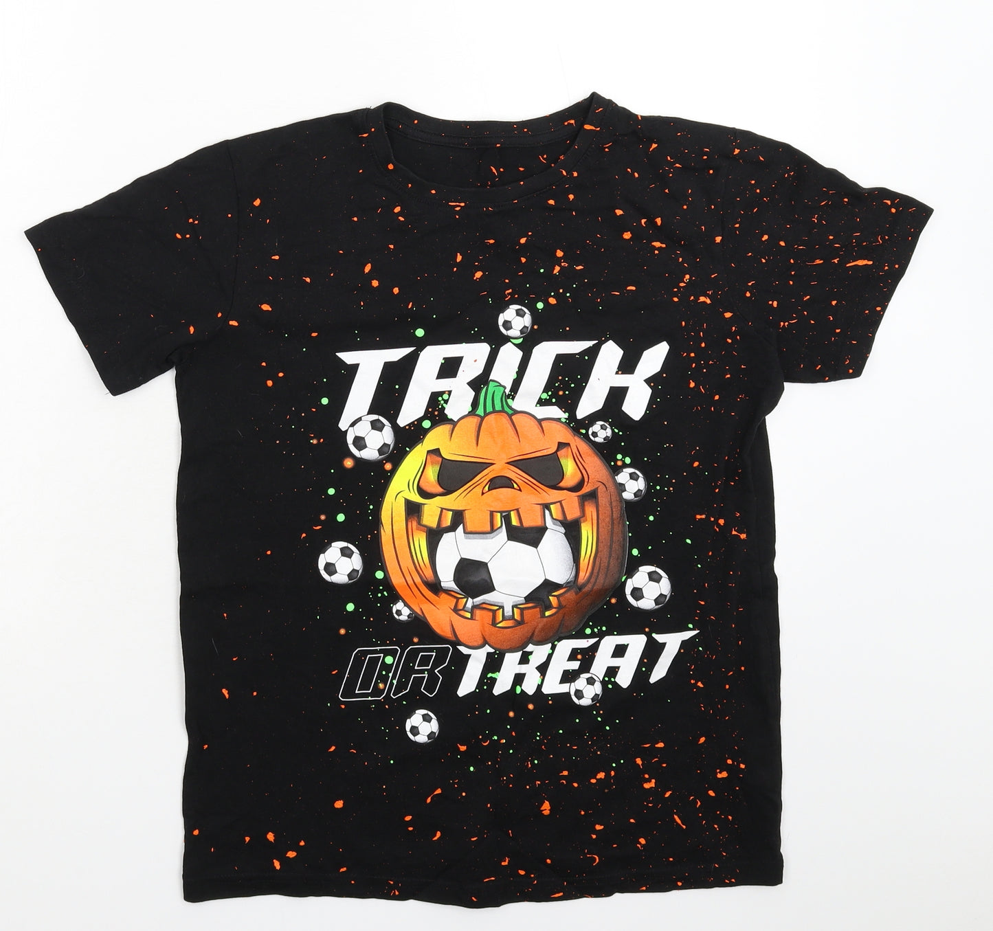 Preworn Boys Black   Basic T-Shirt Size 13-14 Years
