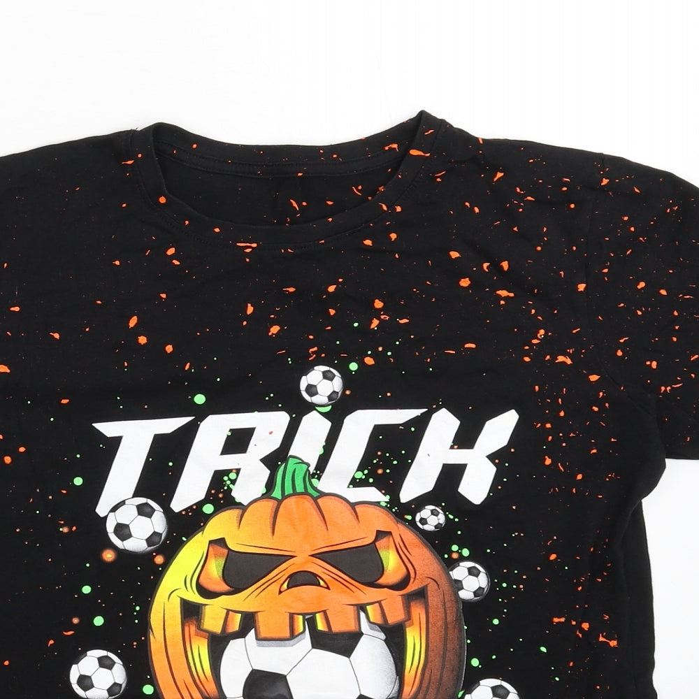 Preworn Boys Black   Basic T-Shirt Size 13-14 Years