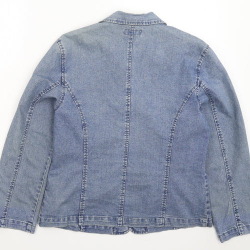 WOLF BLAT Womens Blue  Denim Jacket Blazer Size M