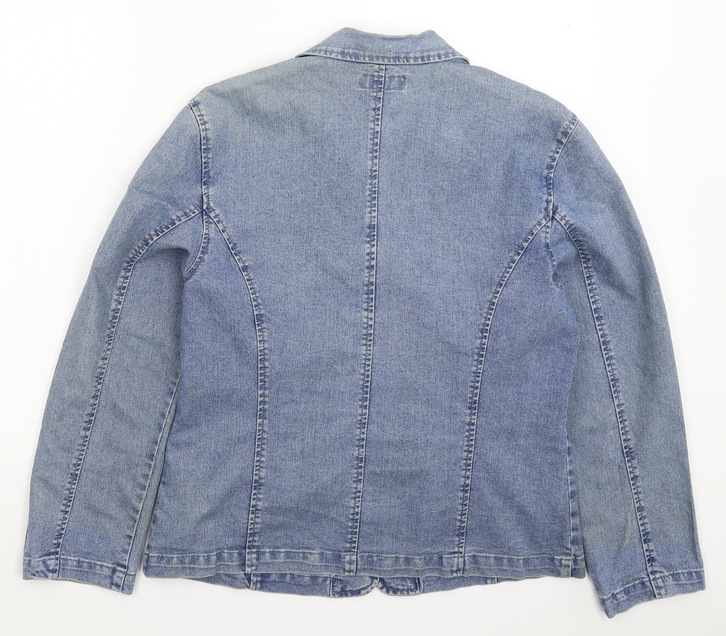 WOLF BLAT Womens Blue  Denim Jacket Blazer Size M