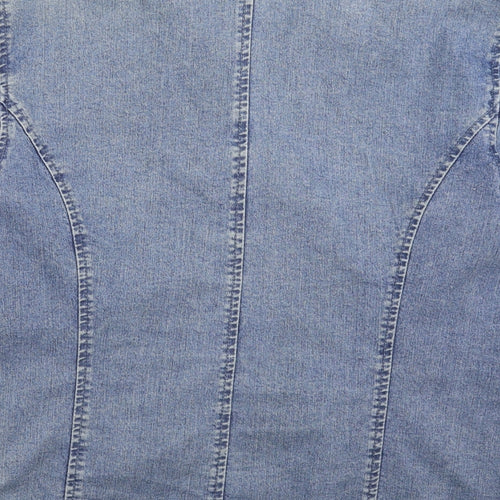 WOLF BLAT Womens Blue  Denim Jacket Blazer Size M