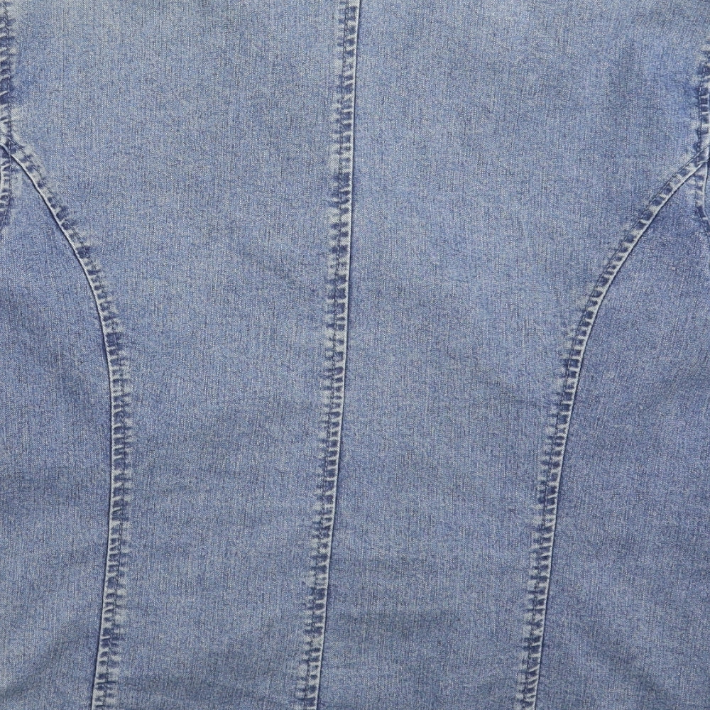 WOLF BLAT Womens Blue  Denim Jacket Blazer Size M