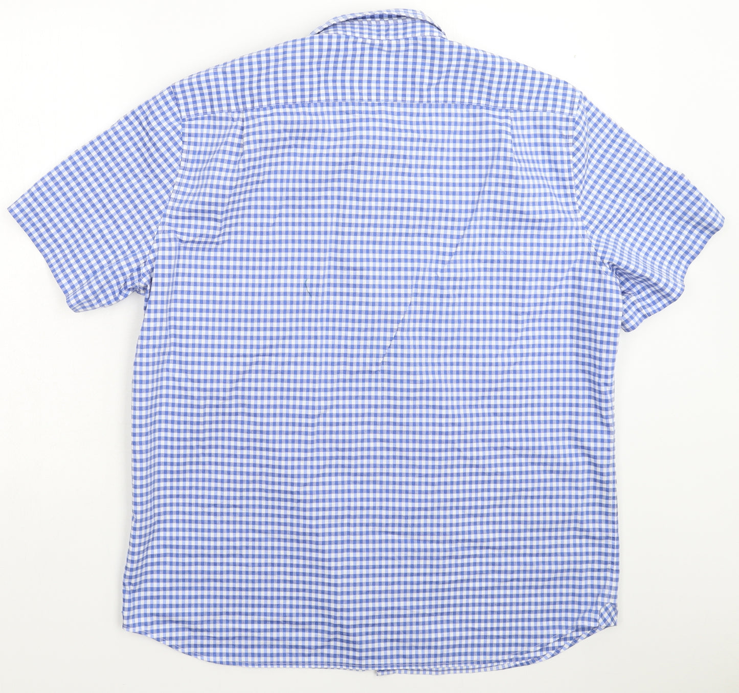 Lacoste Mens Blue Check   Dress Shirt Size XL