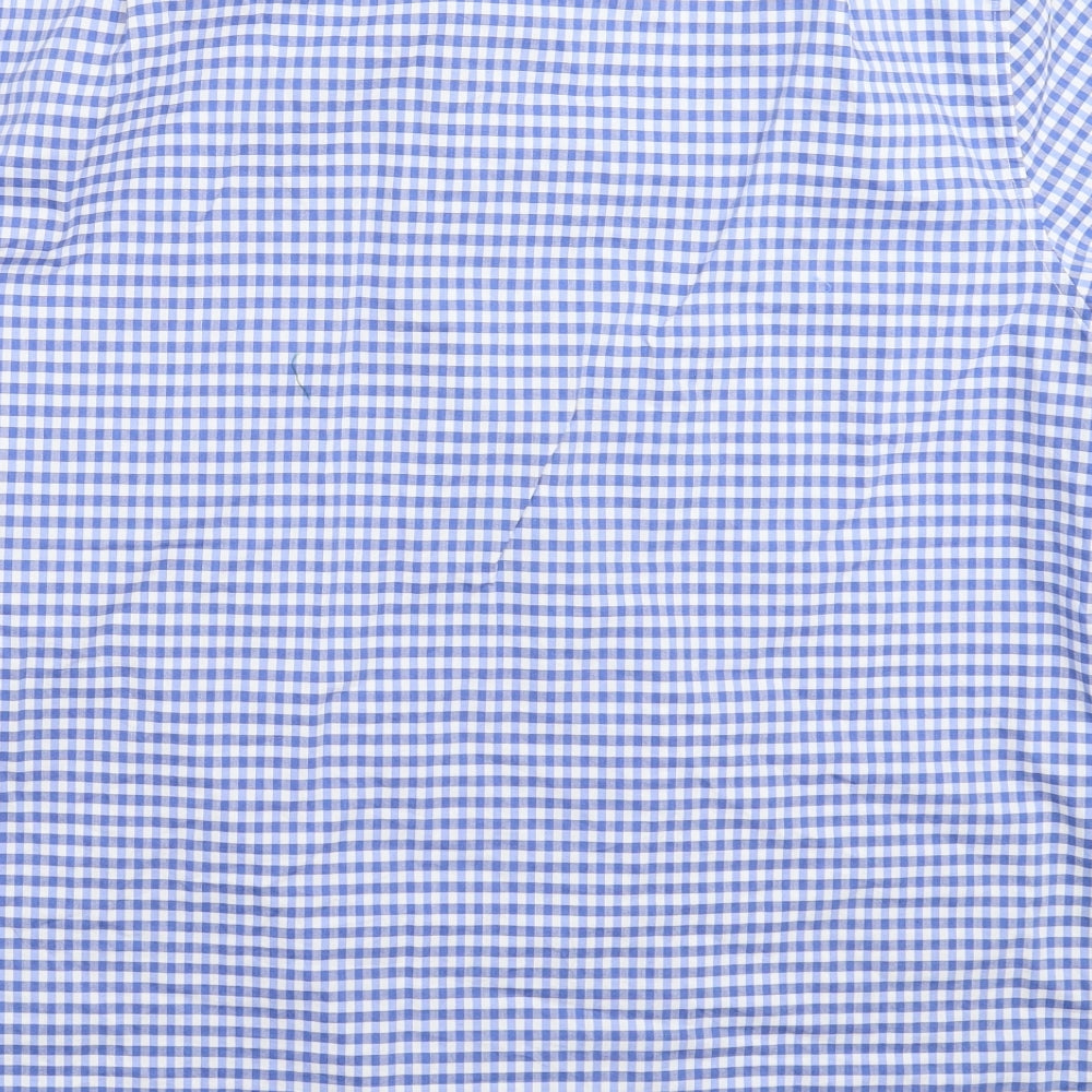 Lacoste Mens Blue Check   Dress Shirt Size XL