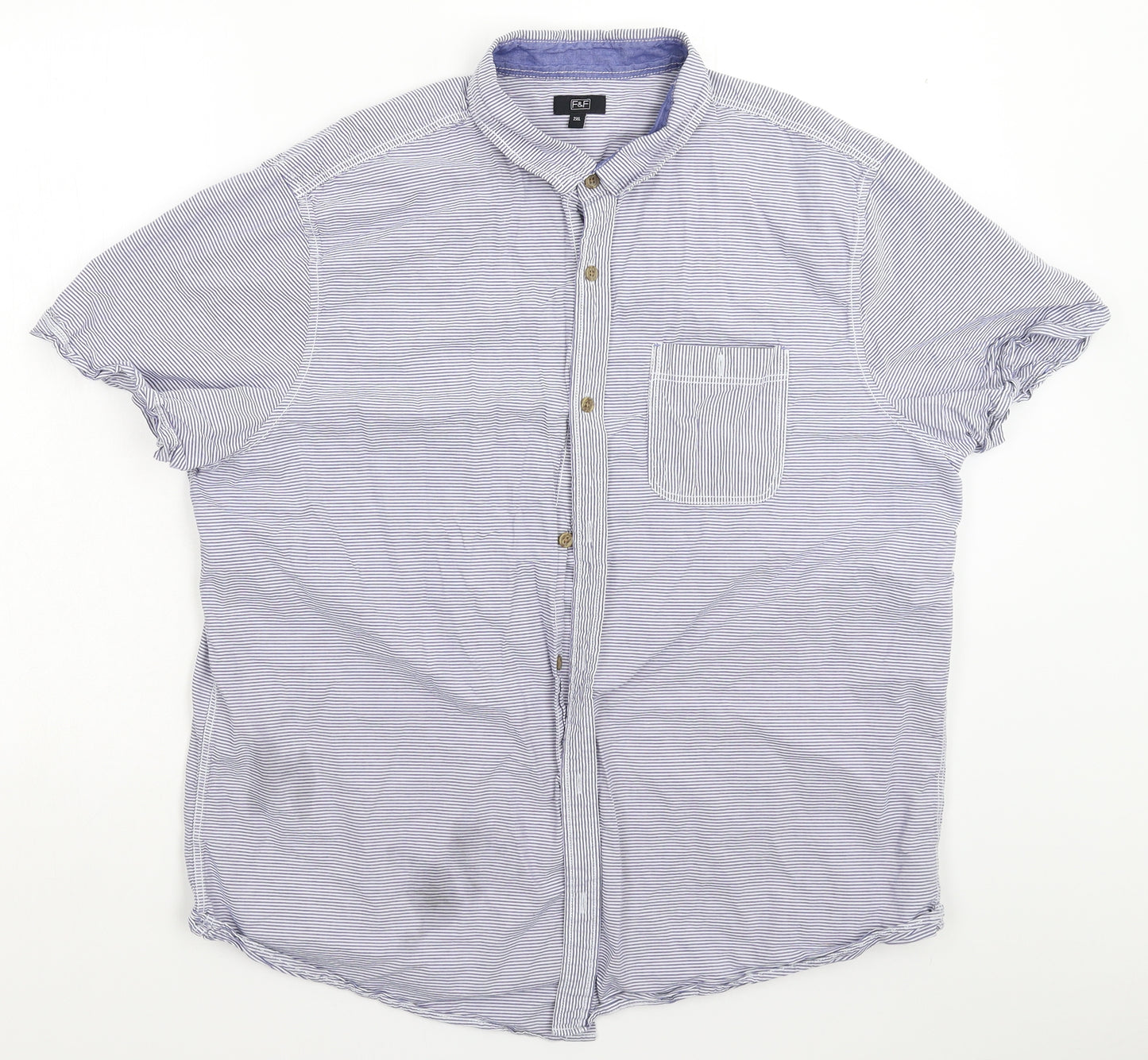 F&F Mens Multicoloured Striped   Button-Up Size 2XL