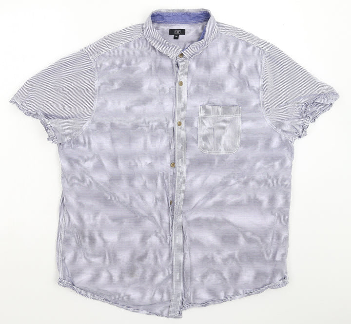 F&F Mens Multicoloured Striped   Button-Up Size 2XL