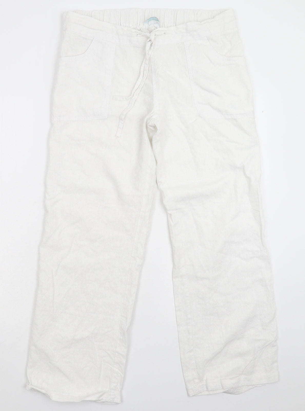 Tom Franks Womens White   Trousers  Size 14 L27 in - Beach