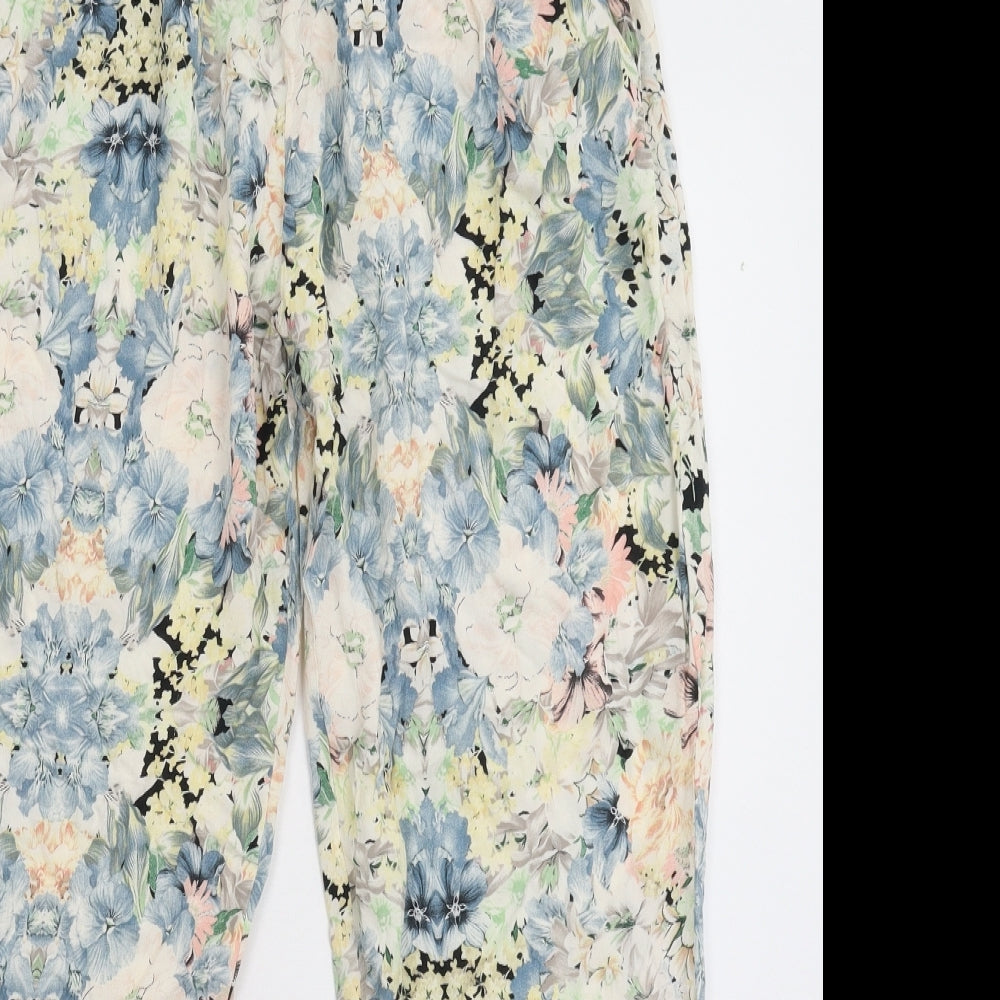 Dorothy Perkins Womens Multicoloured Floral  Cropped Trousers Size 14 L25 in
