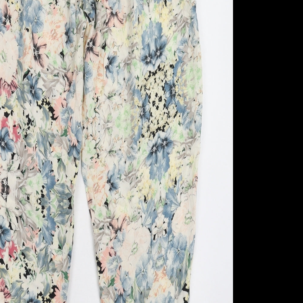 Dorothy Perkins Womens Multicoloured Floral  Cropped Trousers Size 14 L25 in