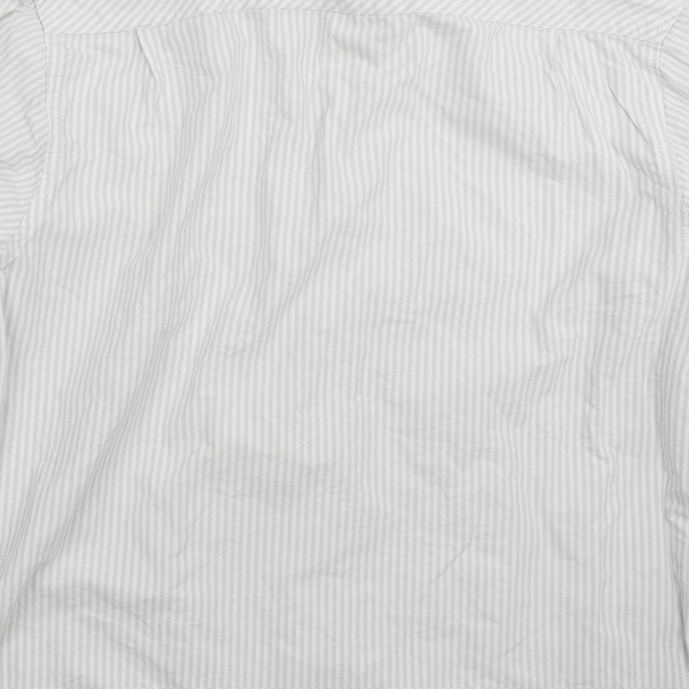 Cedar Wood State Mens Grey Striped   Button-Up Size M