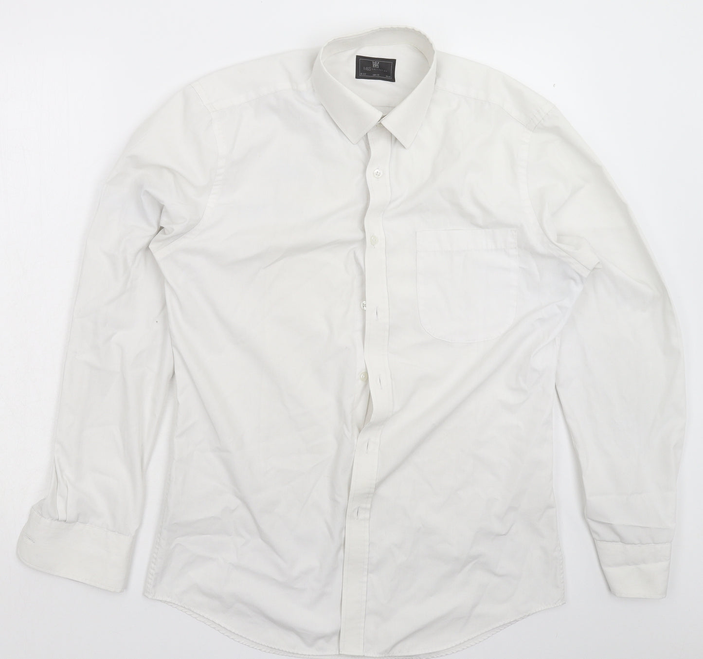 Marks and Spencer Mens White    Dress Shirt Size 15.5