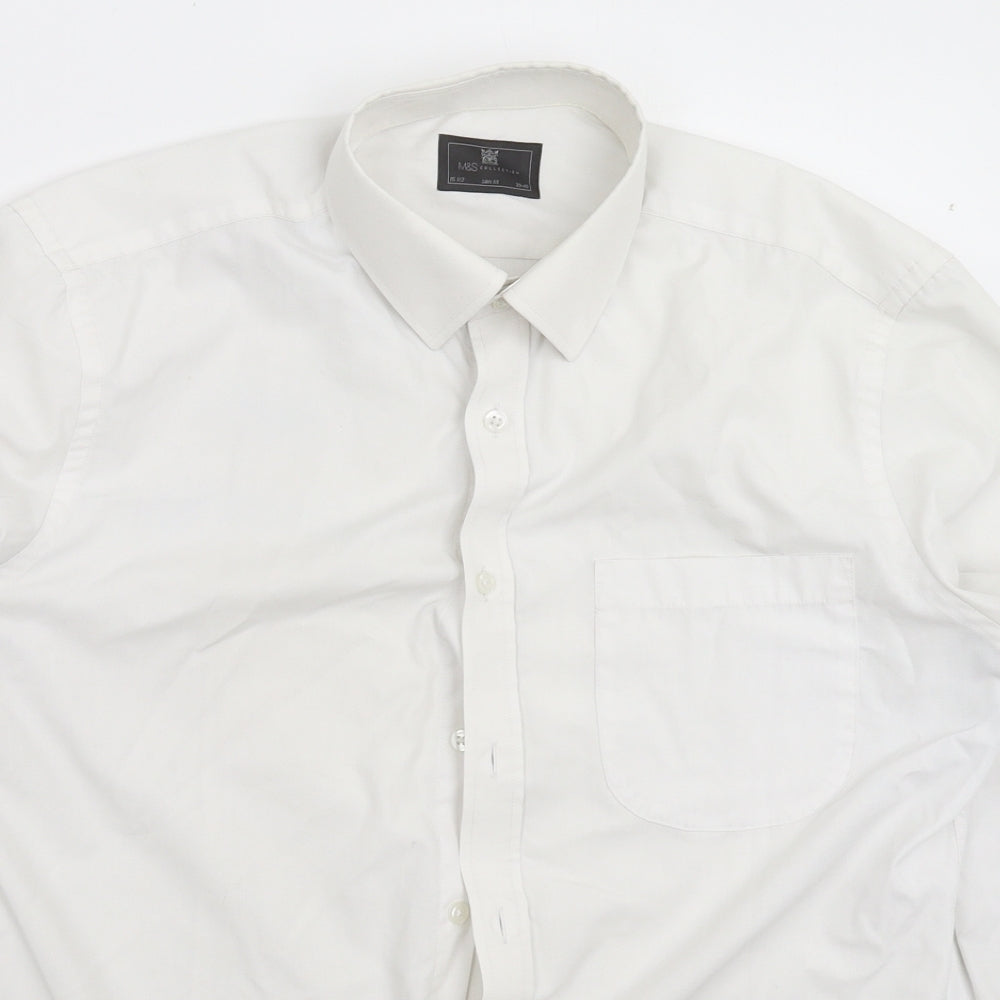 Marks and Spencer Mens White    Dress Shirt Size 15.5