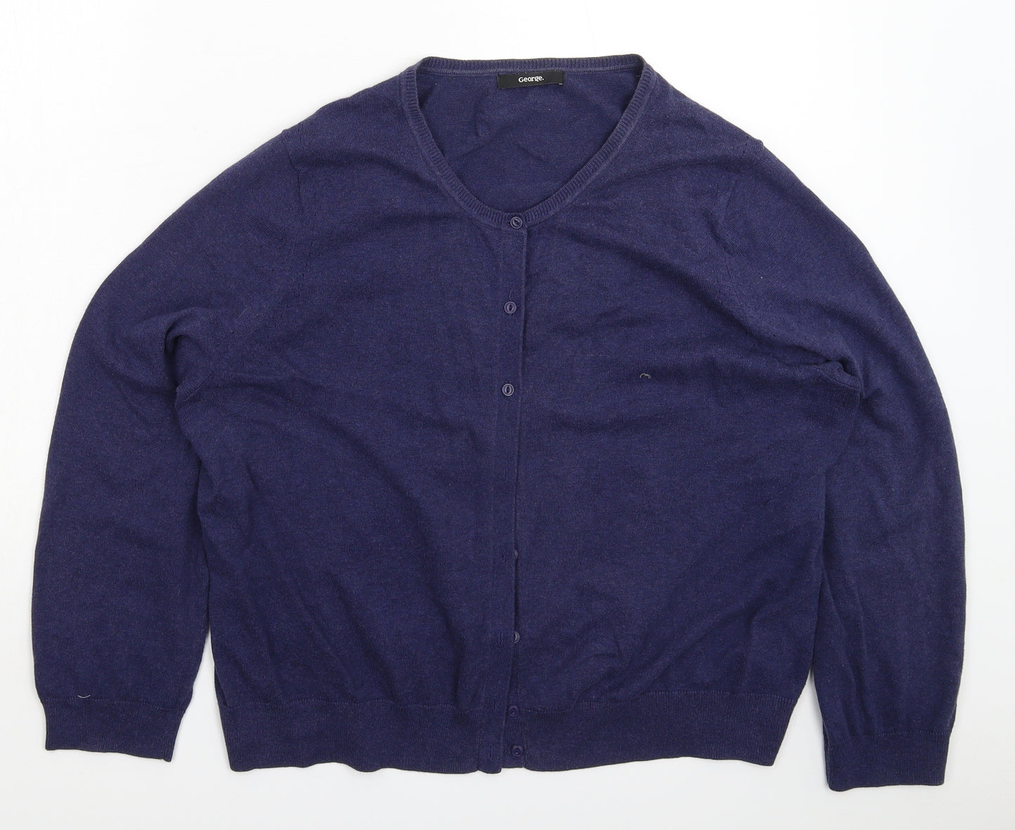 George Womens Blue  Knit Cardigan Jumper Size 24