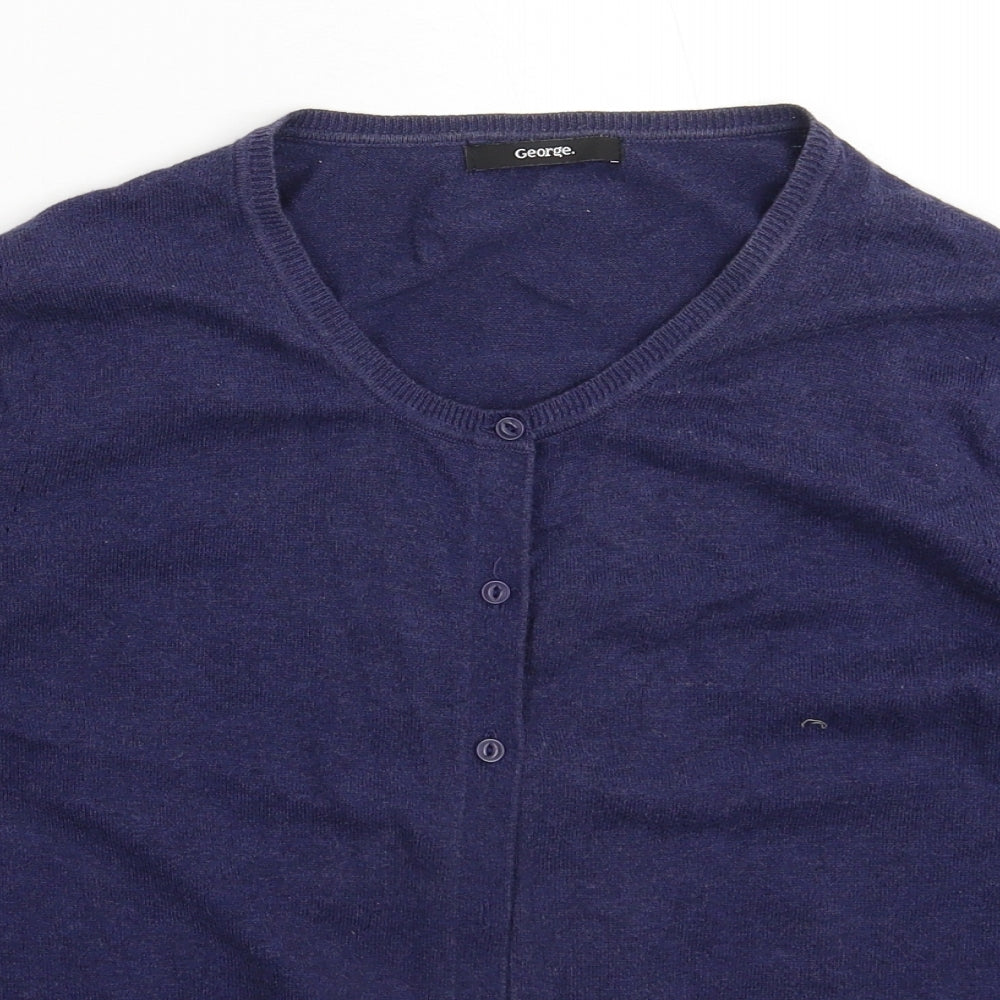 George Womens Blue  Knit Cardigan Jumper Size 24