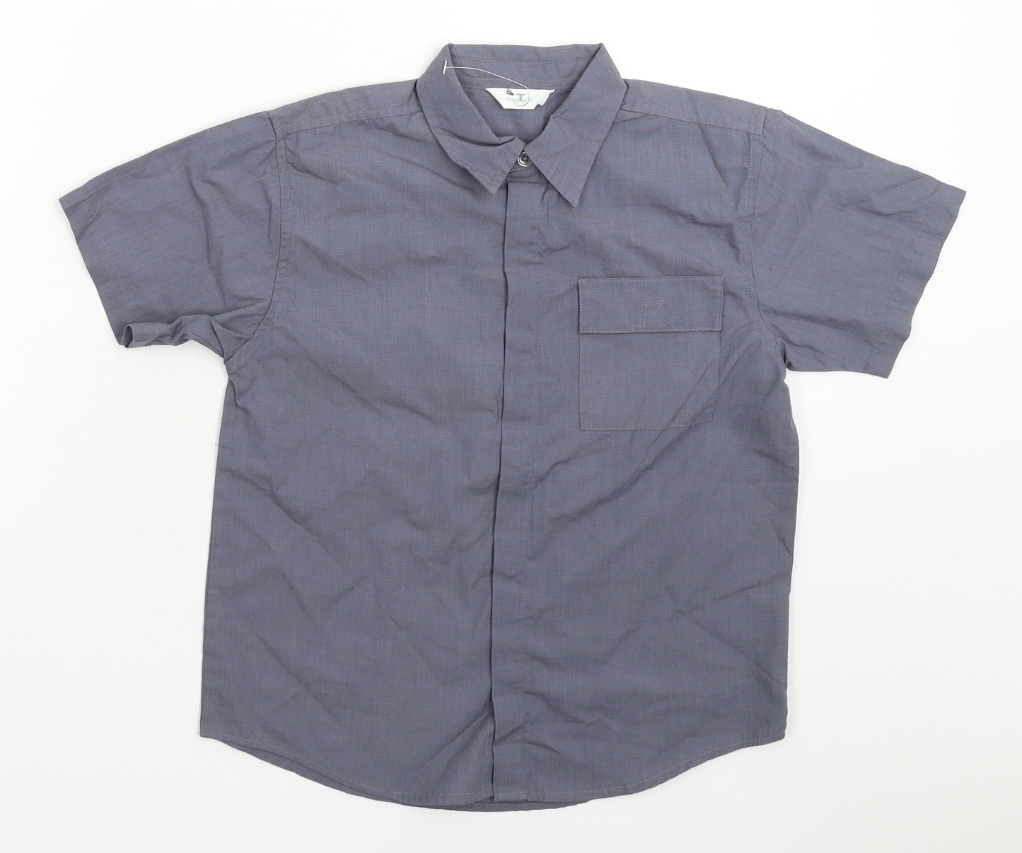Tesco Boys Grey   Basic Button-Up Size 6-7 Years