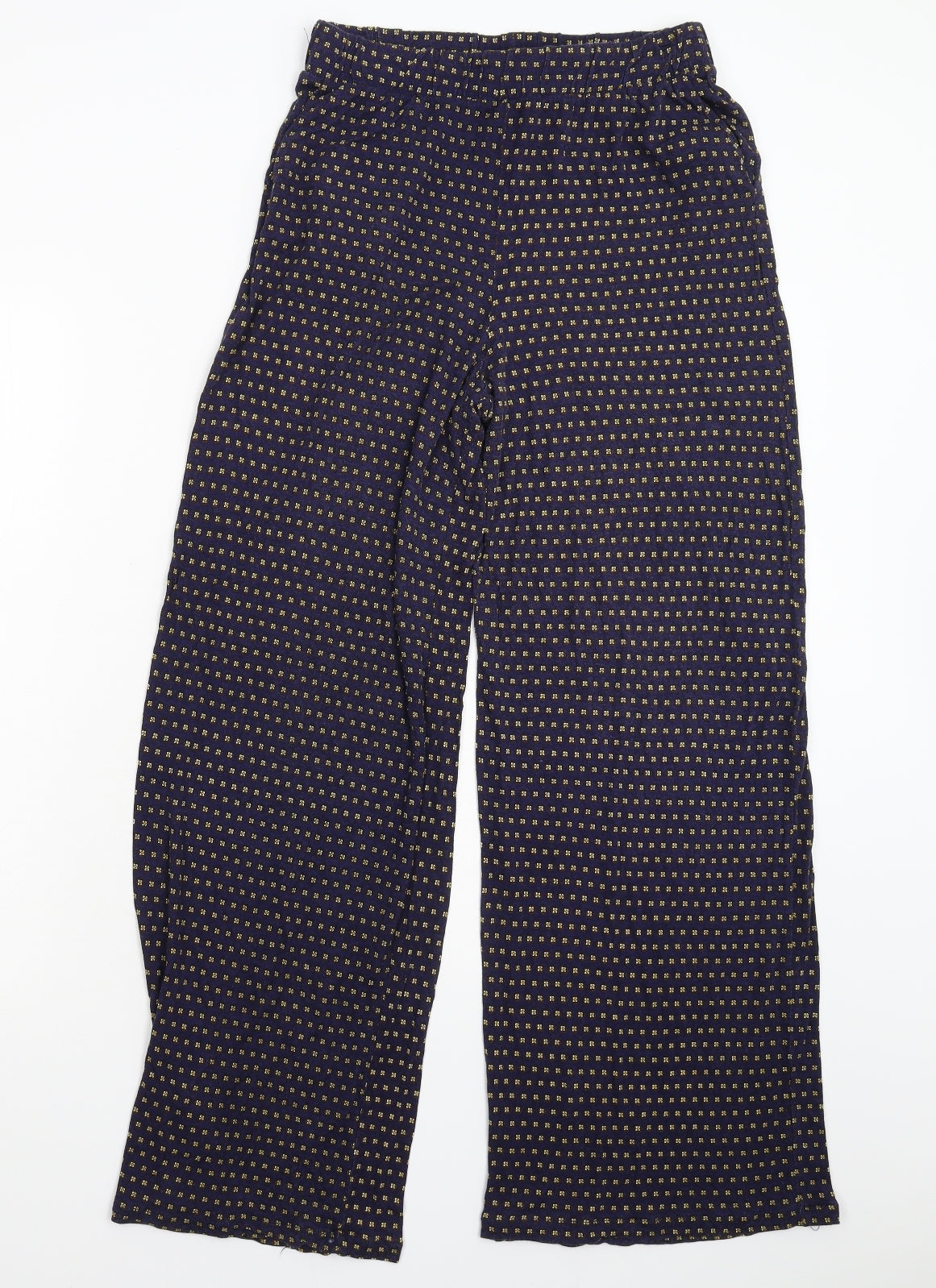 H&M Womens Blue Floral  Trousers  Size S L27 in