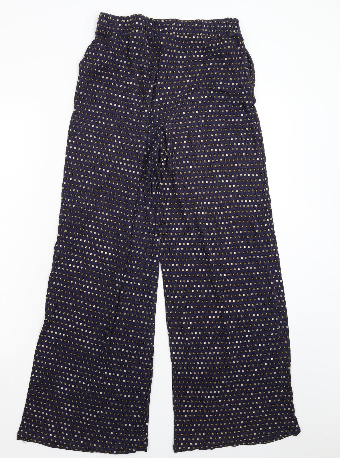 H&M Womens Blue Floral  Trousers  Size S L27 in